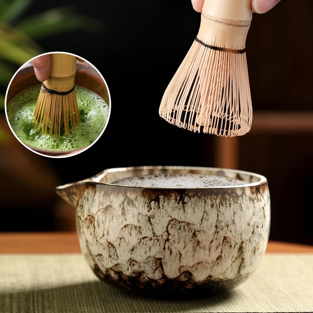 Japoński Zestaw do Matchy 6 Elementów z Ceramiczną Czarką