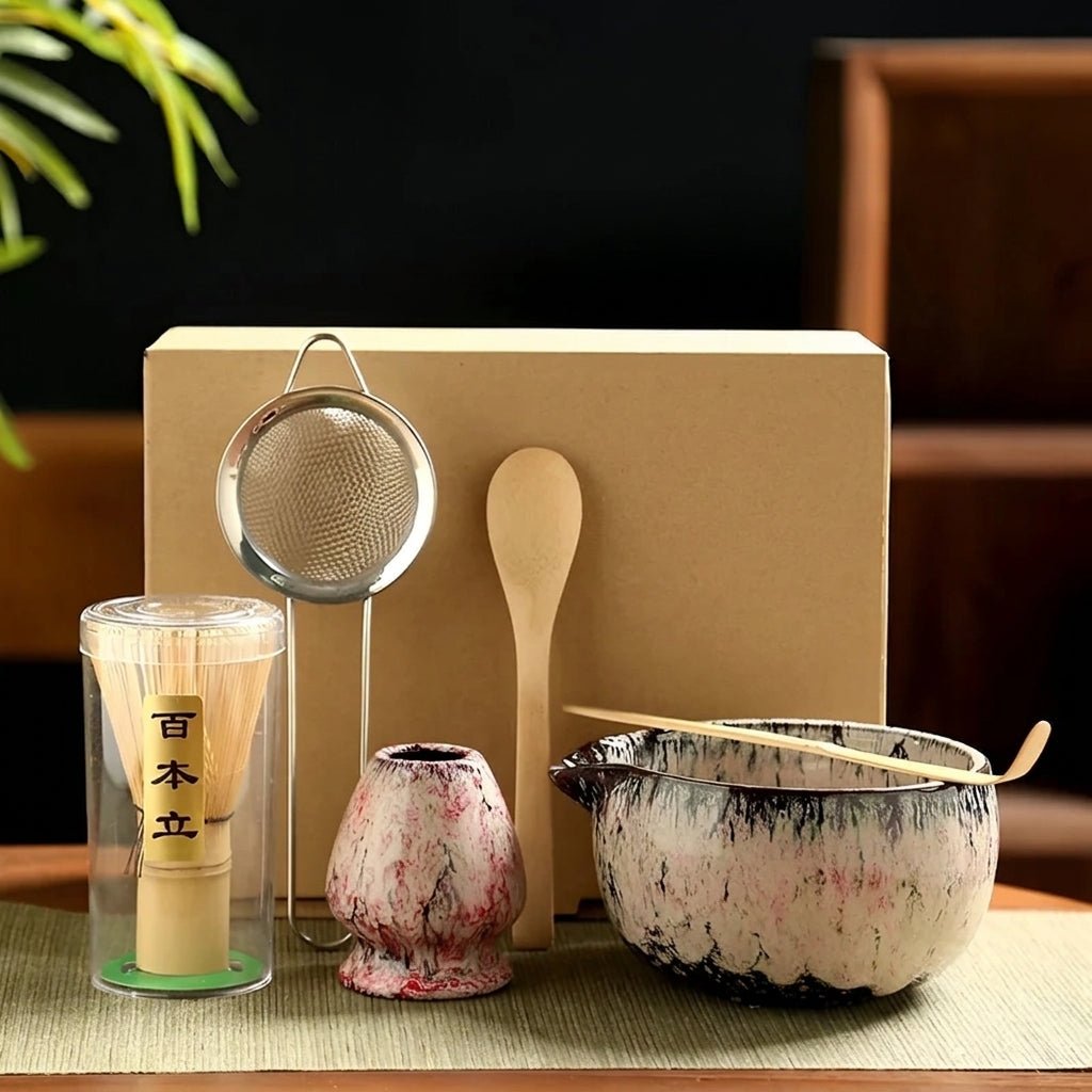 Japoński Zestaw do Matchy 6 Elementów z Ceramiczną Czarką