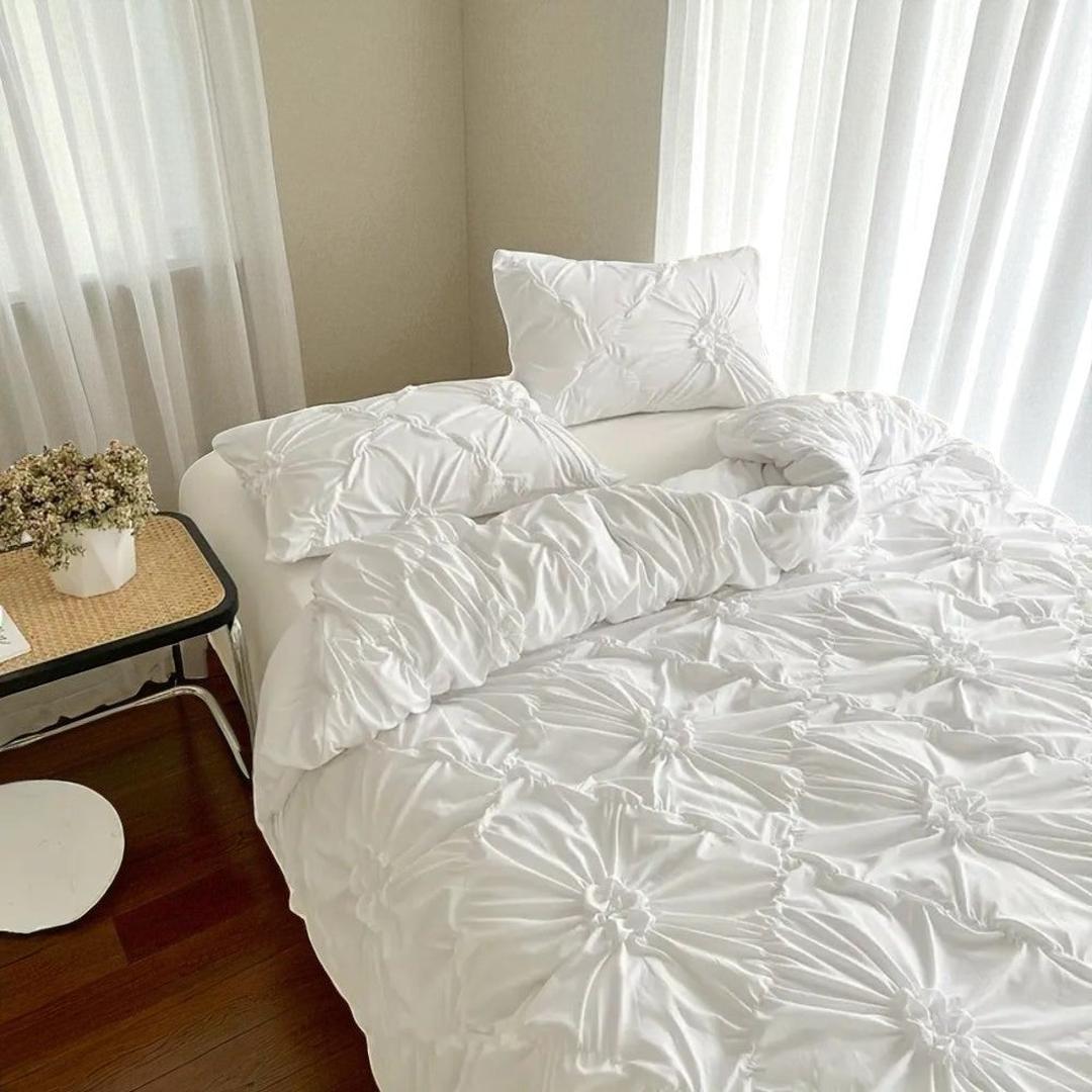 Komplet Pościeli Ruffle Flower Quilt | Zamek Błyskawiczny