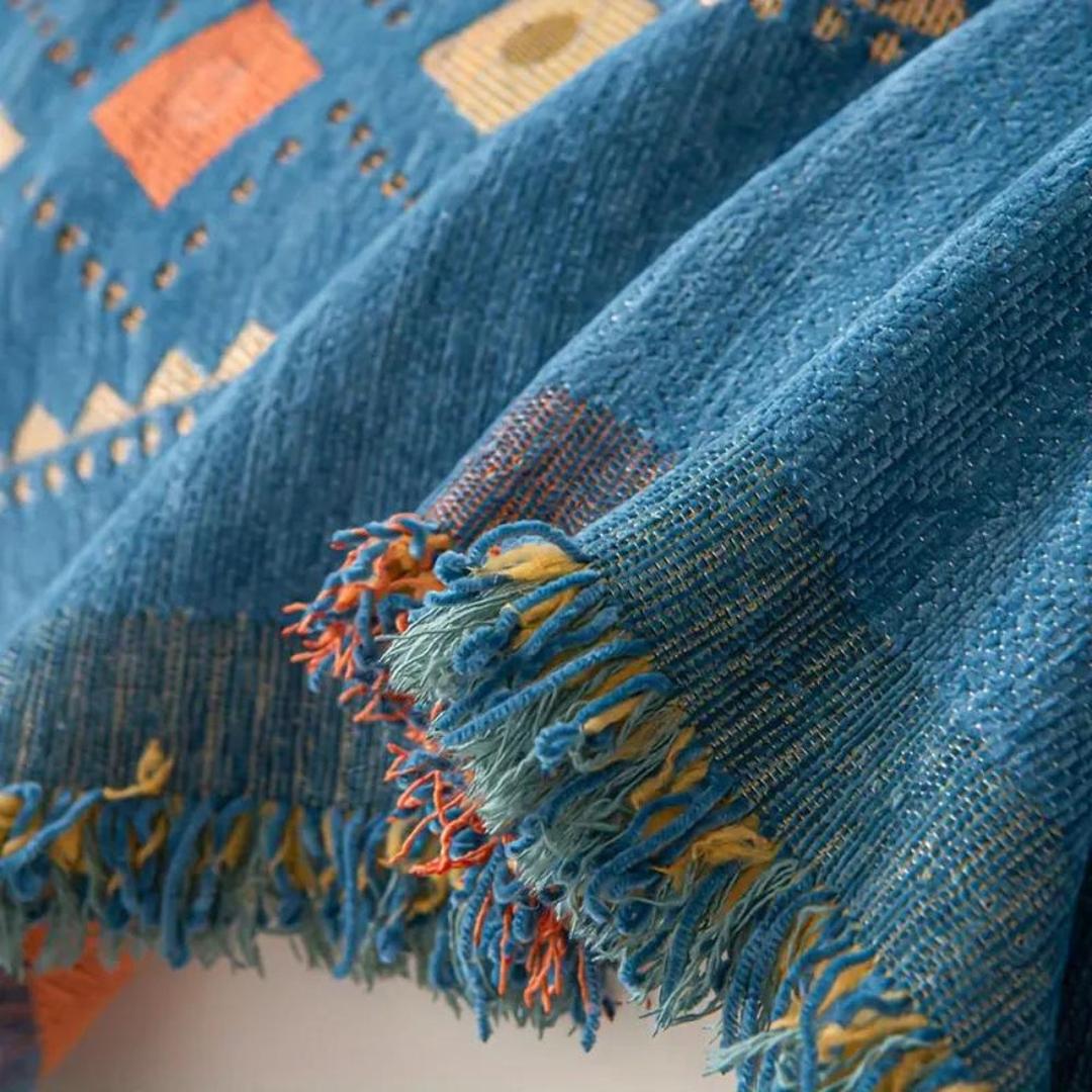 Szykowny Pokrowiec Na Sofę Boho | Z Detalami Frędzli