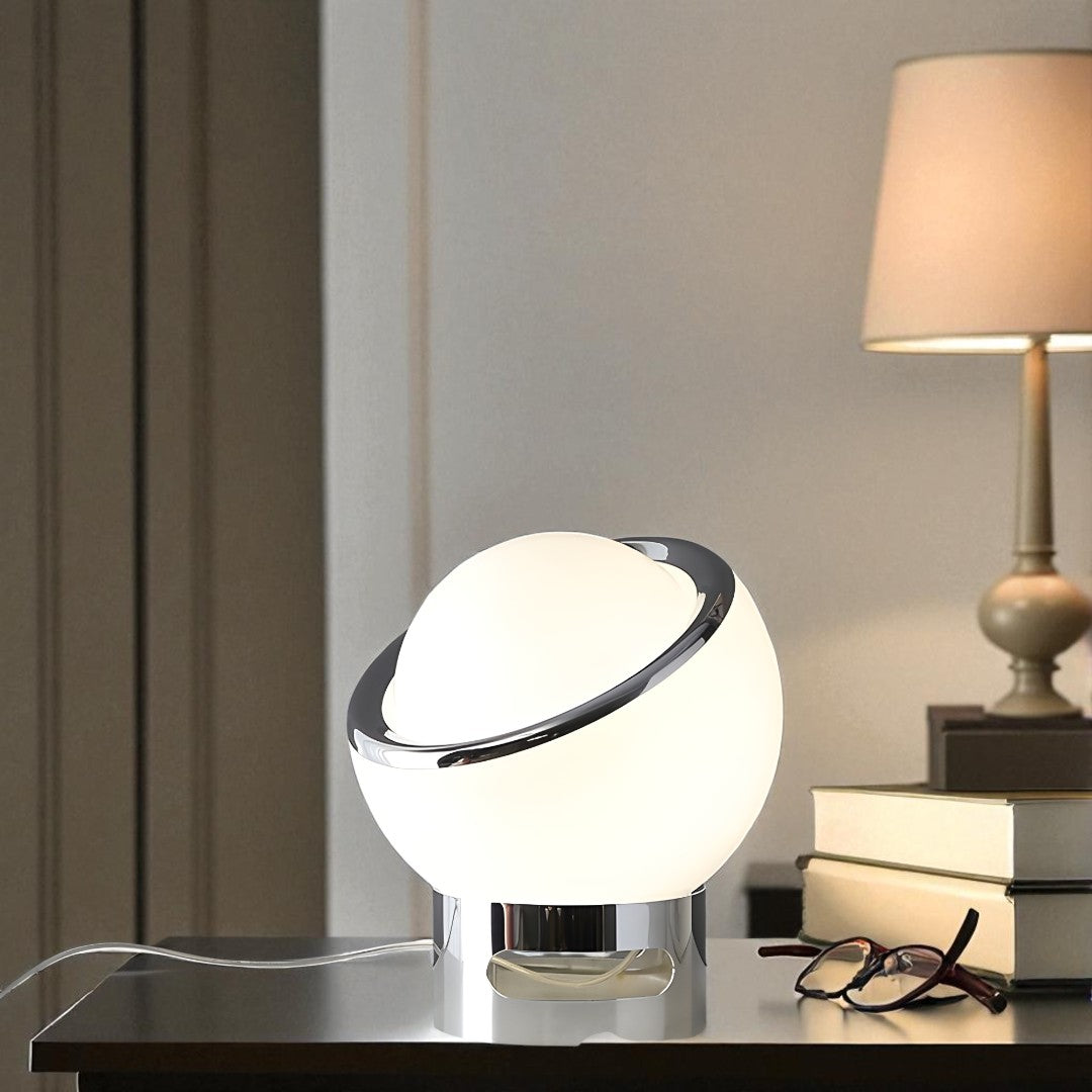 Francuska Lampa Stołowa Opalowa | Styl Bauhaus