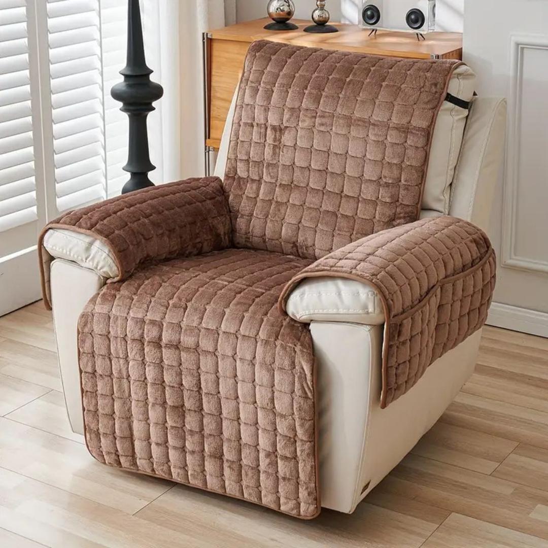 Stylowy Pokrowiec Na Fotel Snug Grid | Z Kieszenią Boczna