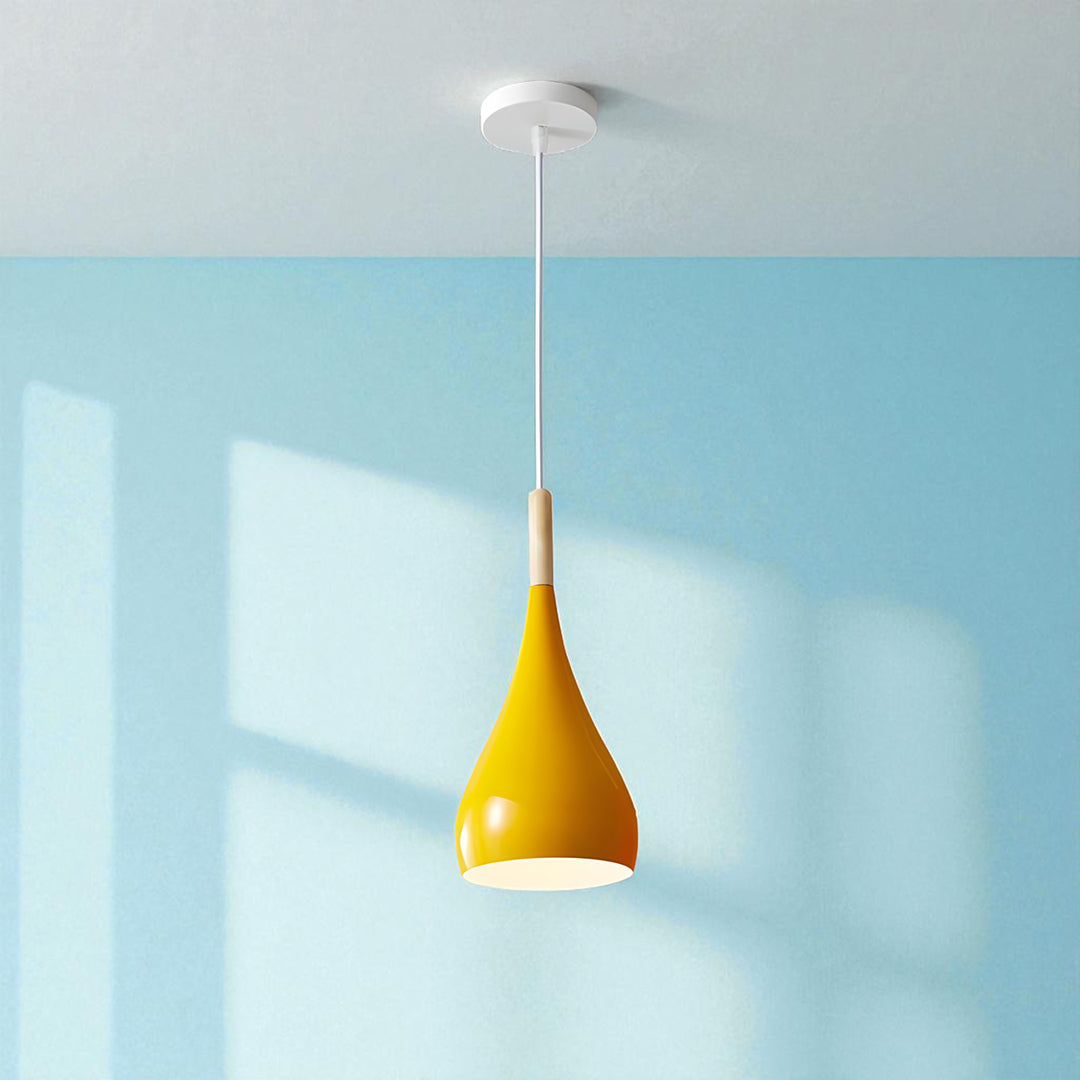 Drewniano-Żelazna Lampa Wisząca | Industrialne Oświetlenie Sufitowe