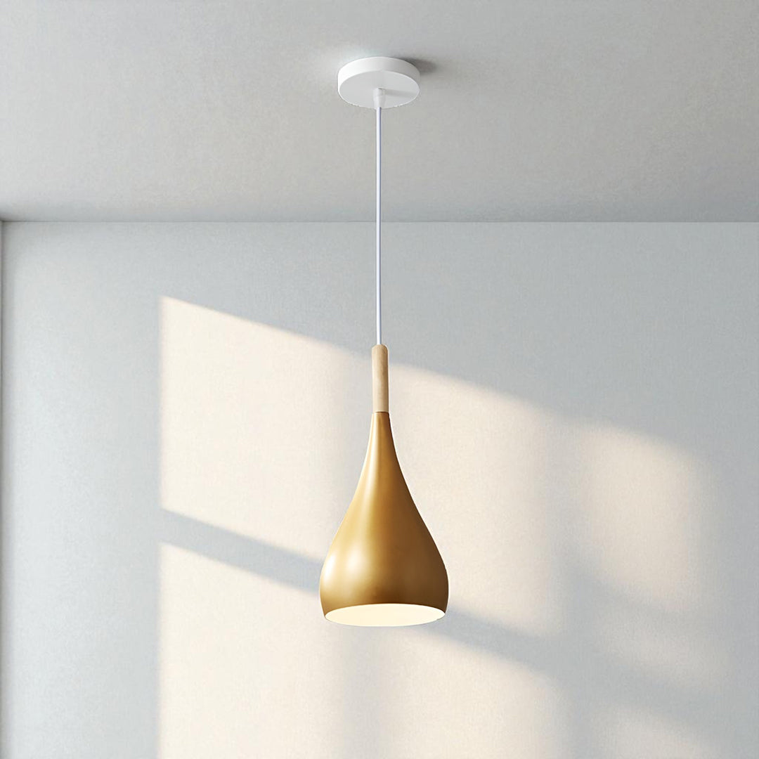 Drewniano-Żelazna Lampa Wisząca | Industrialne Oświetlenie Sufitowe