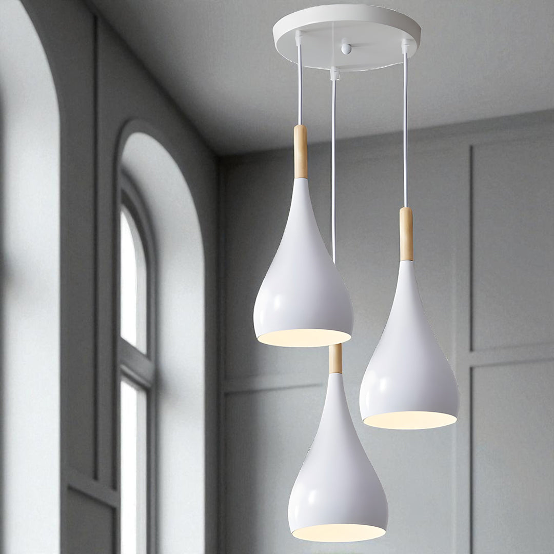 Drewniano-Żelazna Lampa Wisząca | Industrialne Oświetlenie Sufitowe