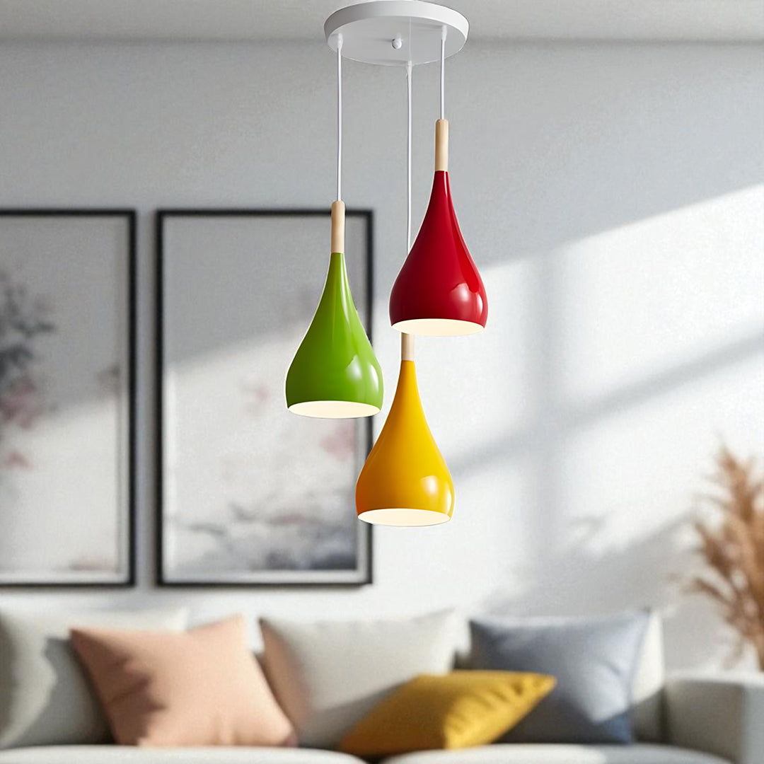 Drewniano-Żelazna Lampa Wisząca | Industrialne Oświetlenie Sufitowe