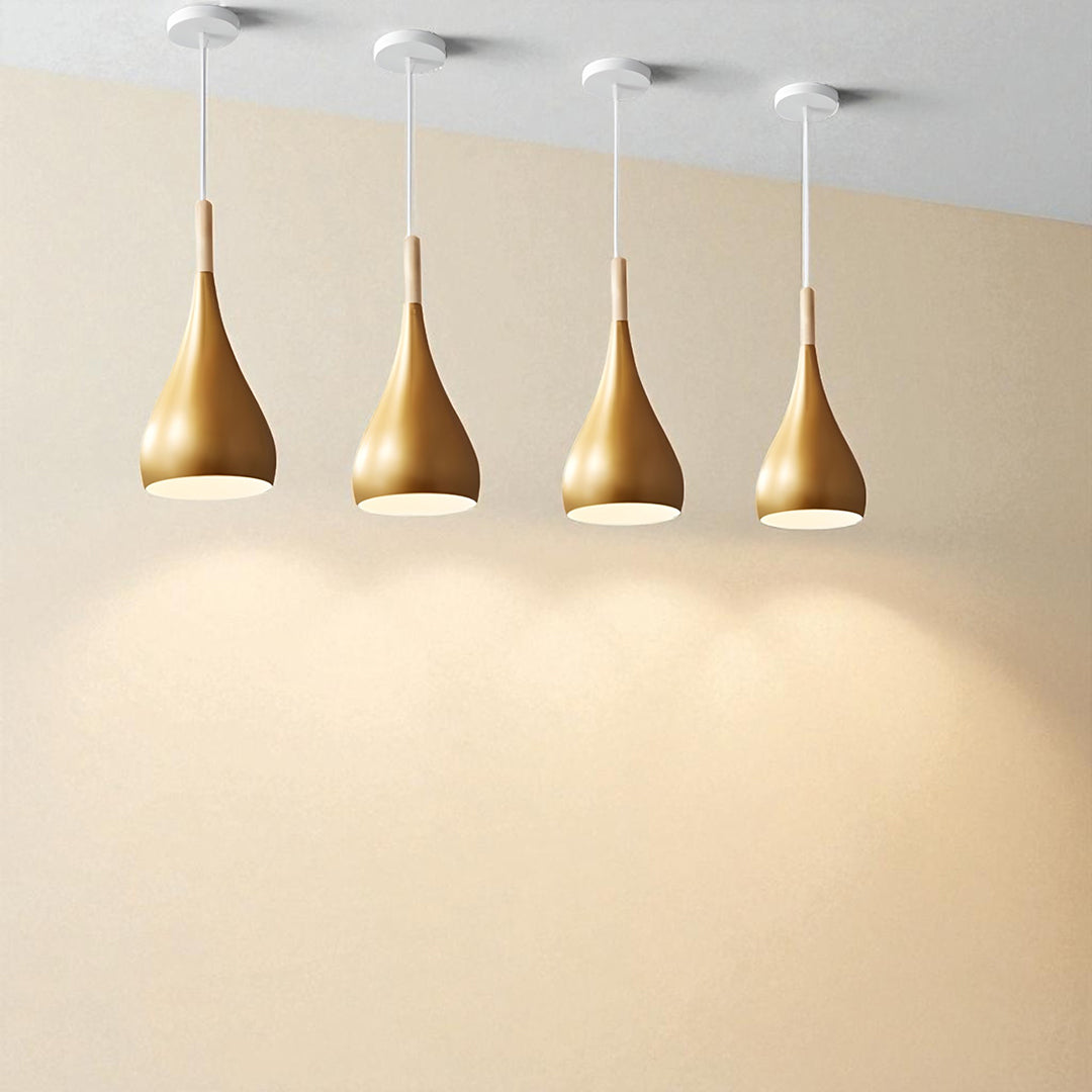 Drewniano-Żelazna Lampa Wisząca | Industrialne Oświetlenie Sufitowe