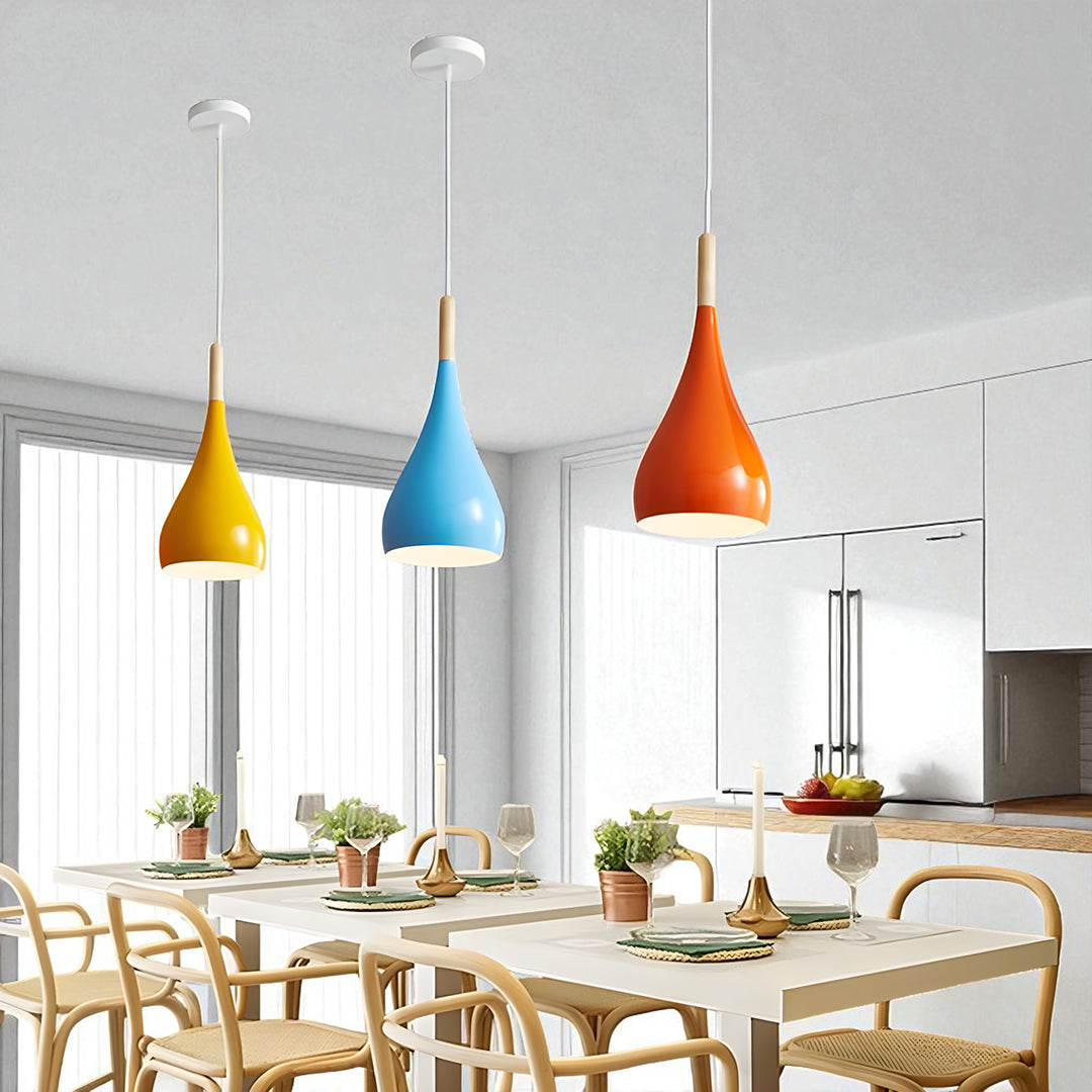 Drewniano-Żelazna Lampa Wisząca | Industrialne Oświetlenie Sufitowe