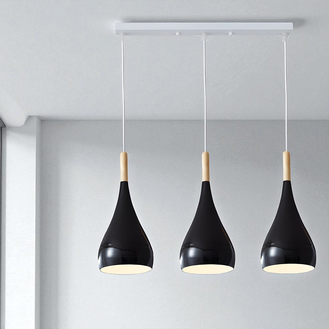Drewniano-Żelazna Lampa Wisząca | Industrialne Oświetlenie Sufitowe
