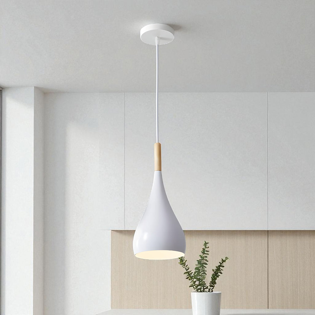 Drewniano-Żelazna Lampa Wisząca | Industrialne Oświetlenie Sufitowe