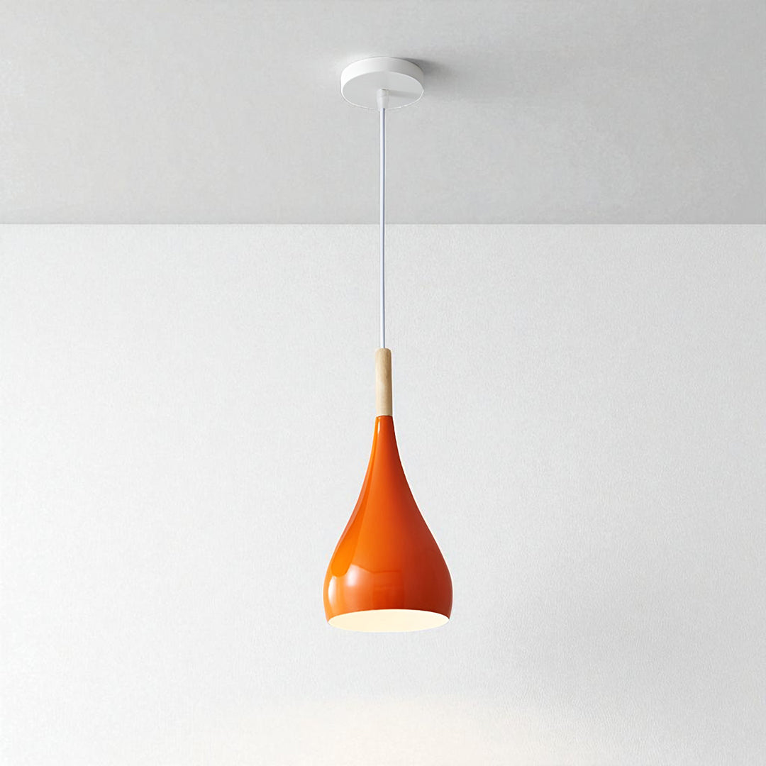 Drewniano-Żelazna Lampa Wisząca | Industrialne Oświetlenie Sufitowe