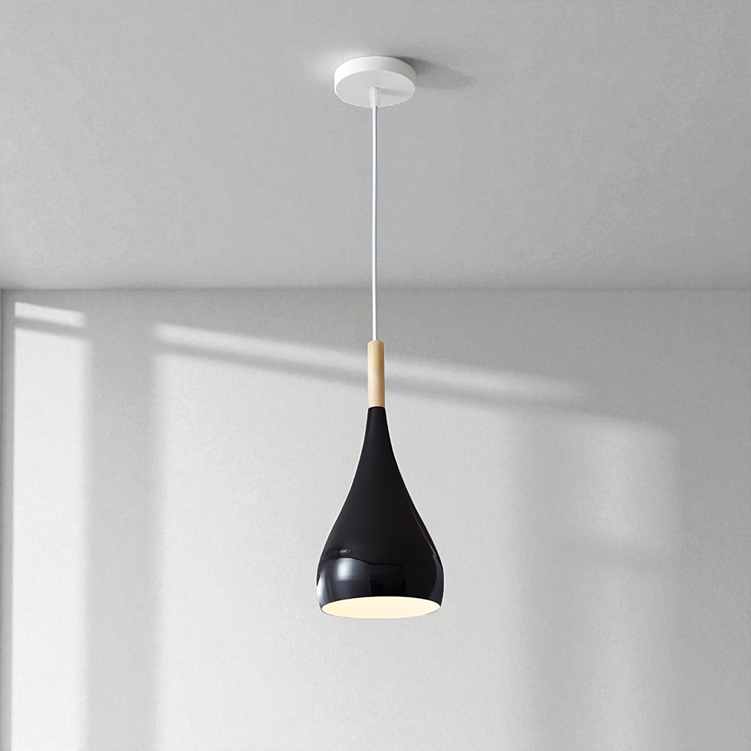 Drewniano-Żelazna Lampa Wisząca | Industrialne Oświetlenie Sufitowe