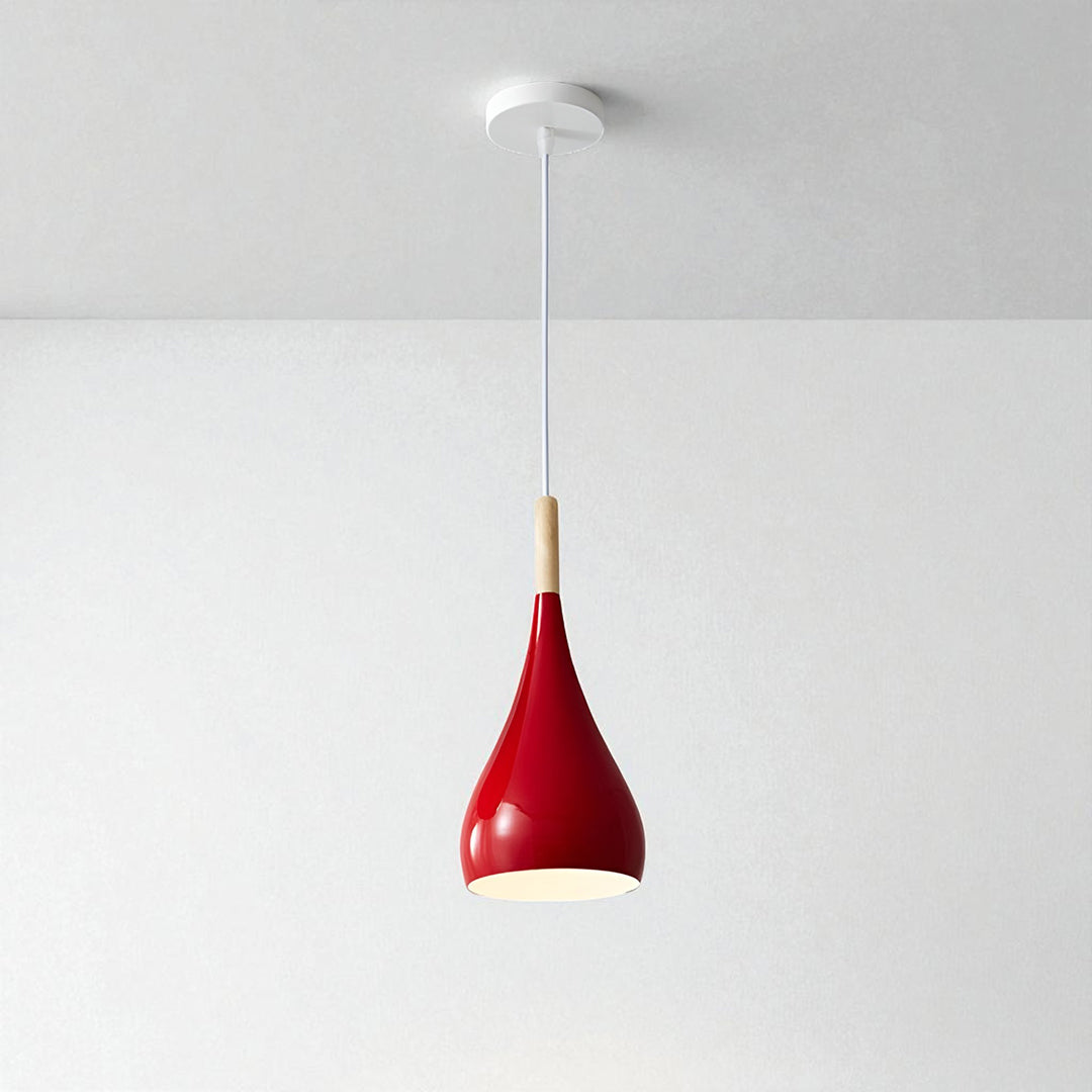 Drewniano-Żelazna Lampa Wisząca | Industrialne Oświetlenie Sufitowe