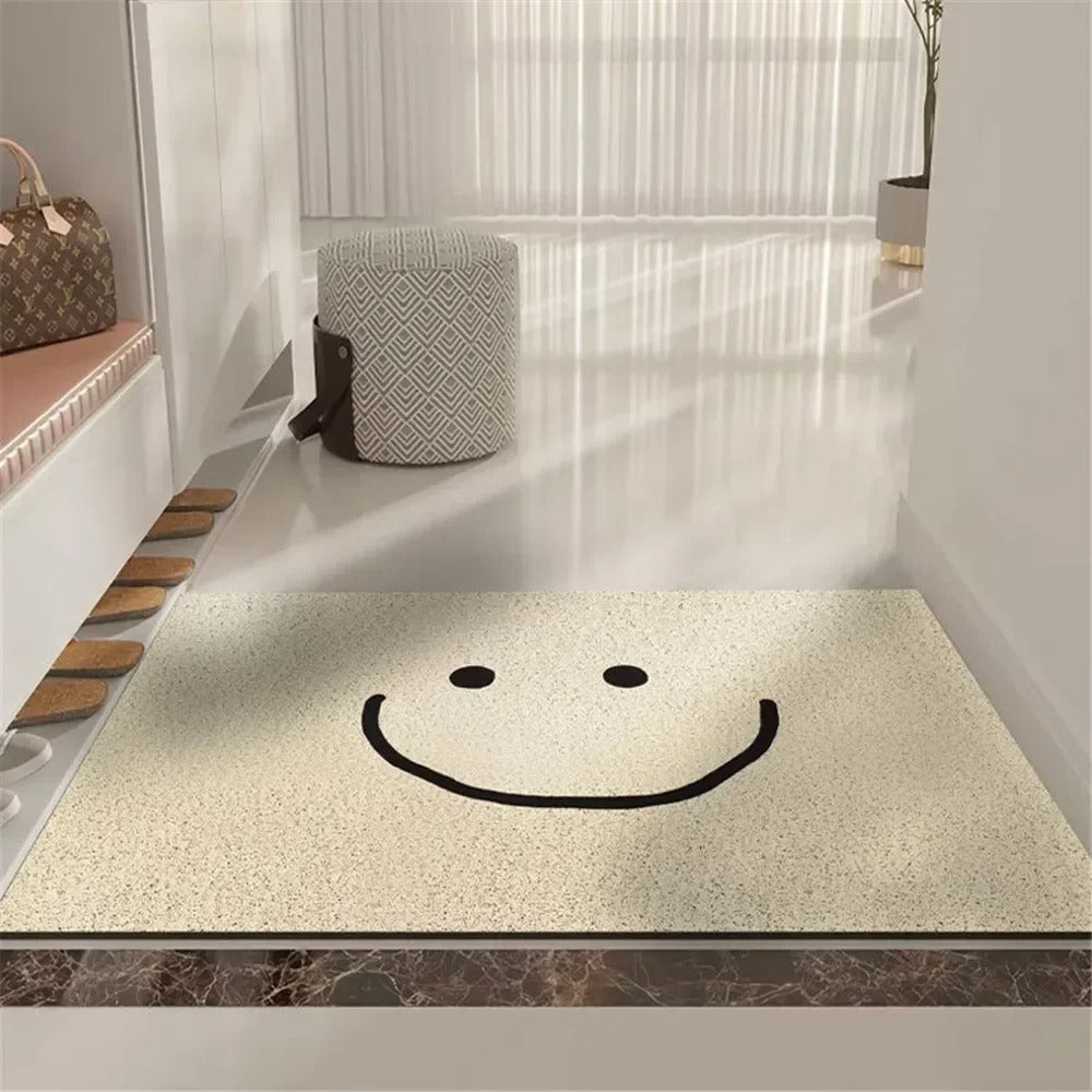 Wycieraczka Poliestrowa z Gumowym Spodem, Wzór Emoji, 60x90 cm
