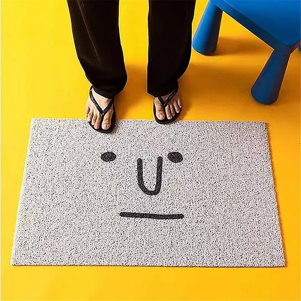 Wycieraczka Poliestrowa z Gumowym Spodem, Wzór Emoji, 60x90 cm