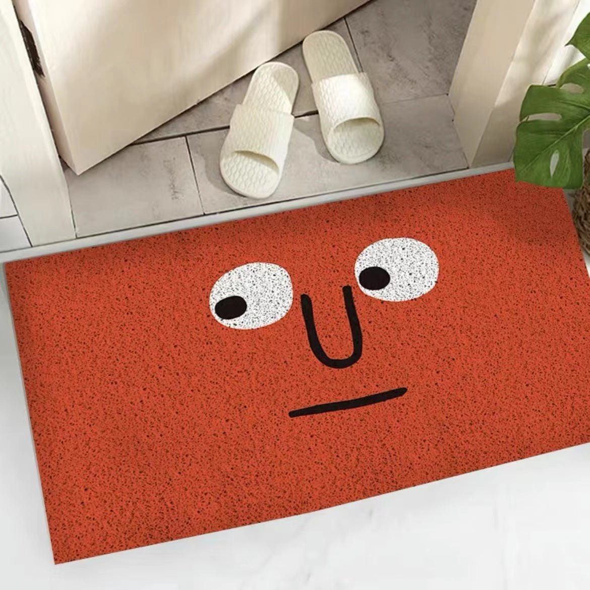Wycieraczka Poliestrowa z Gumowym Spodem, Wzór Emoji, 60x90 cm