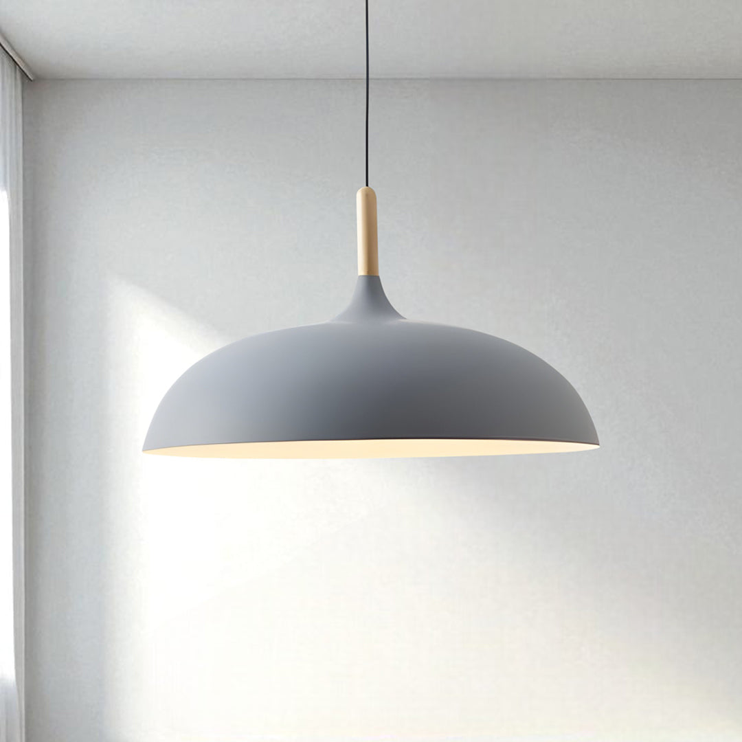 Lampa Wisząca Metal I Drewno | Pastelowa