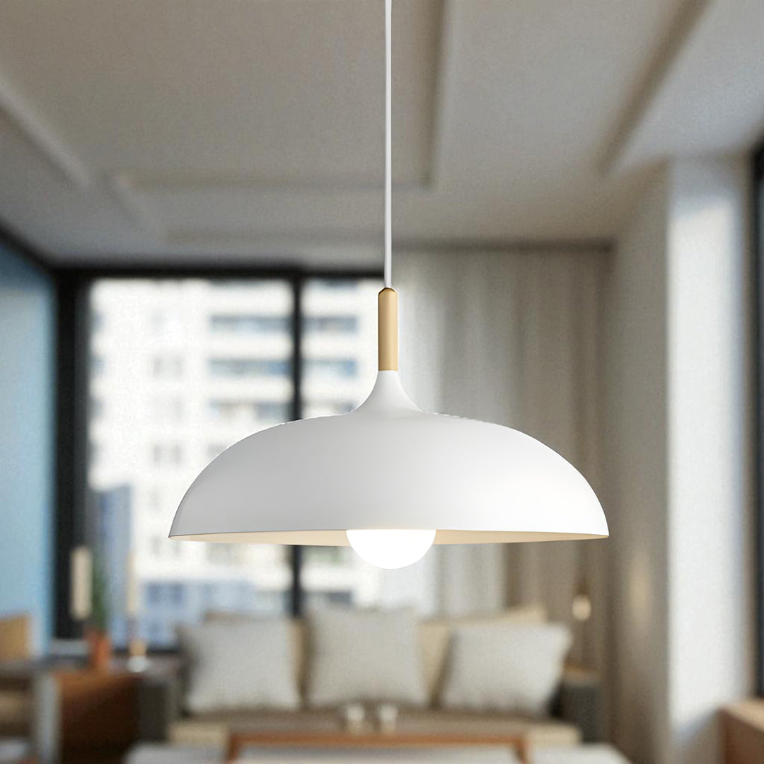 Lampa Wisząca Metal I Drewno | Pastelowa