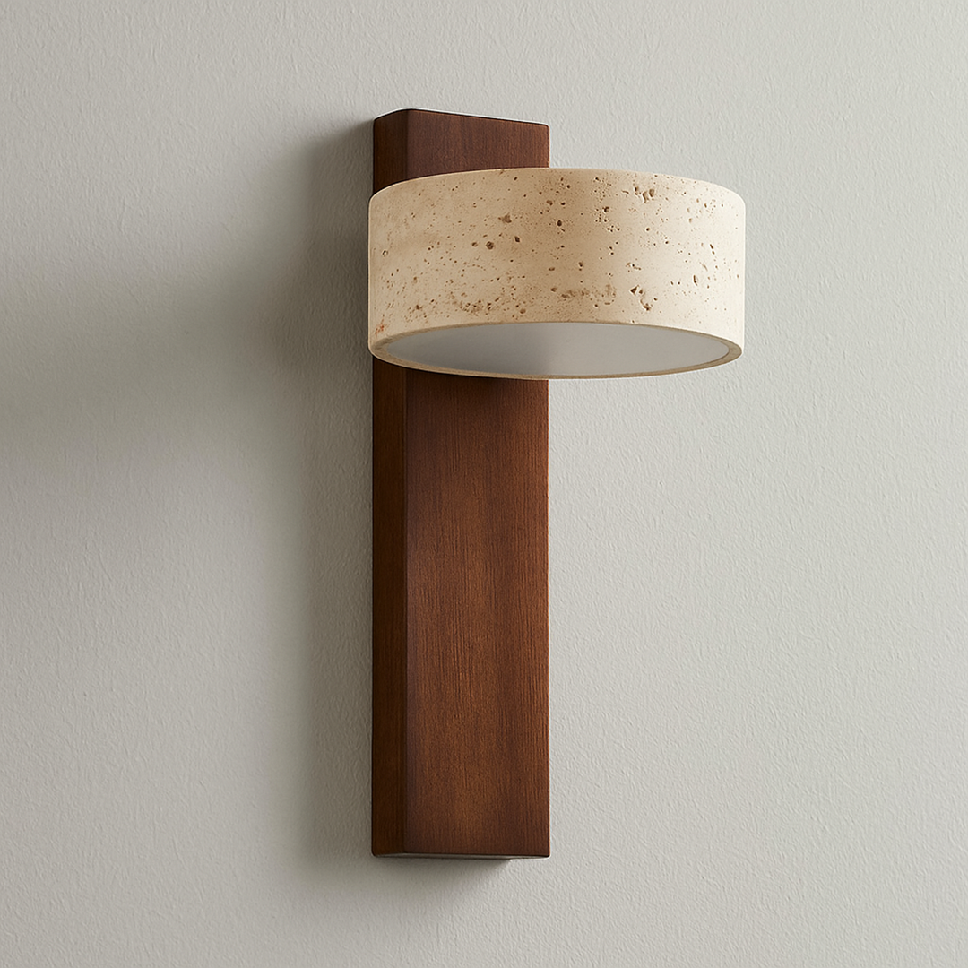 Lampa Ścienna Z Trawertynu | Regulowana Głowica