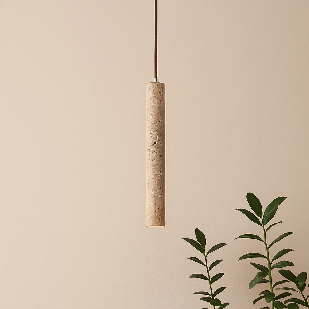 Lampa Wisząca Z Trawertynu | Regulowany Przewód