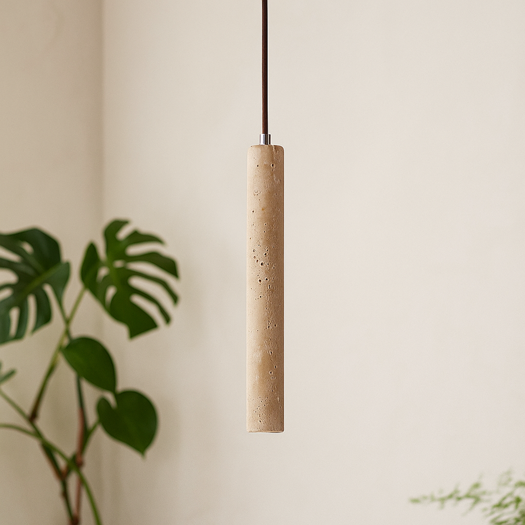 Lampa Wisząca Z Trawertynu | Regulowany Przewód