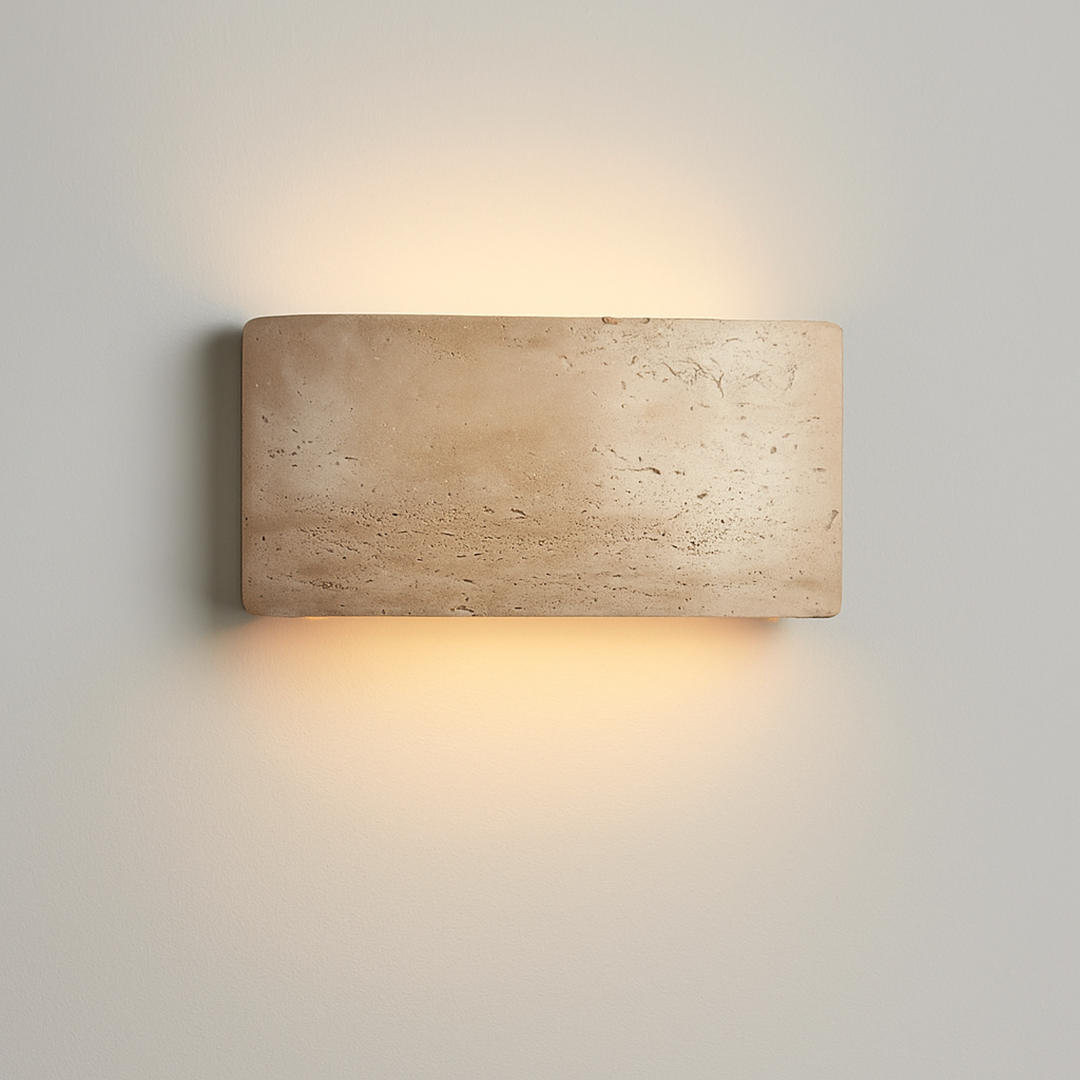 Nowoczesna Lampa Ścienna Z Trawertynu | Inspirowana Japandi