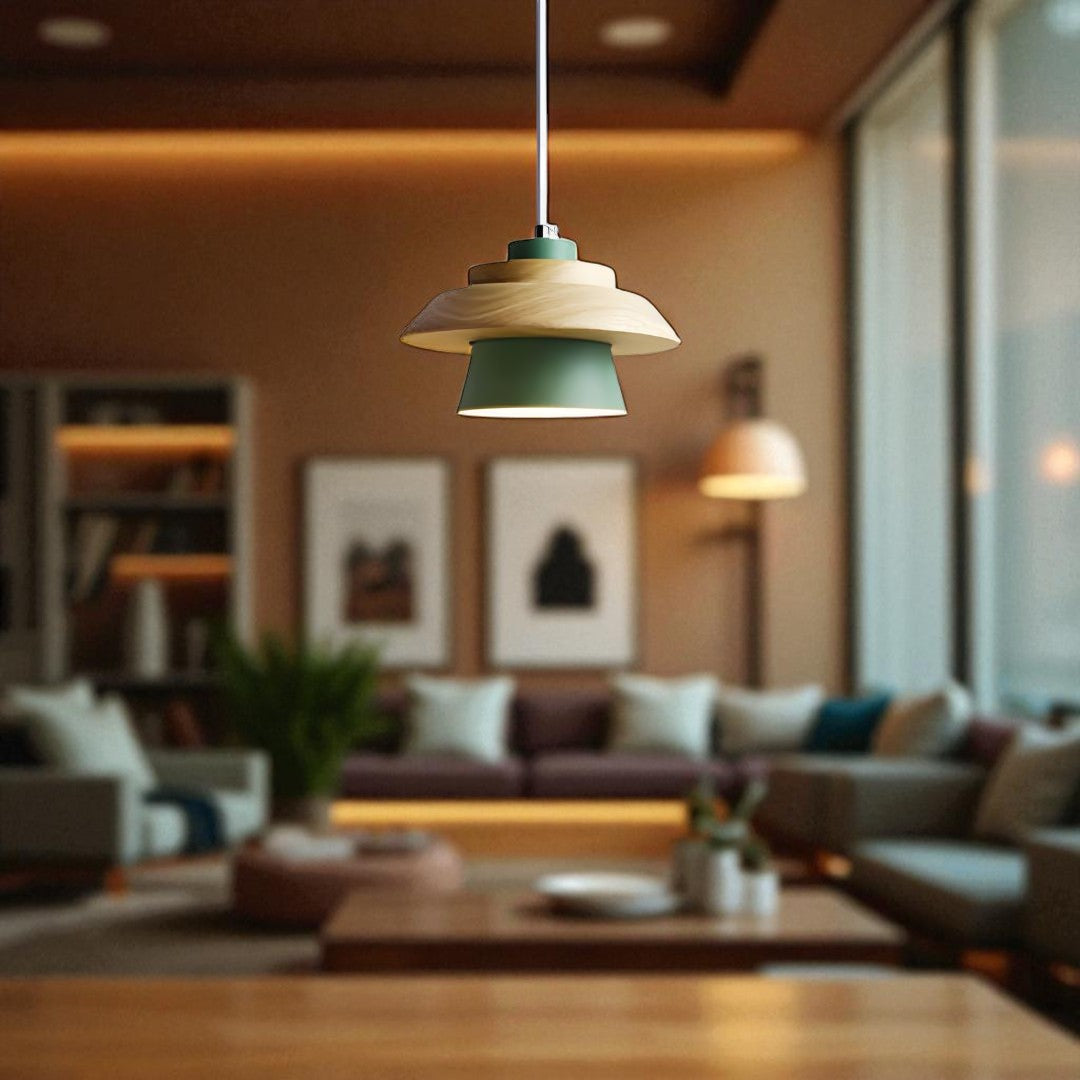 Skandynawska Minimalistyczna Lampa Wisząca | Drewniana
