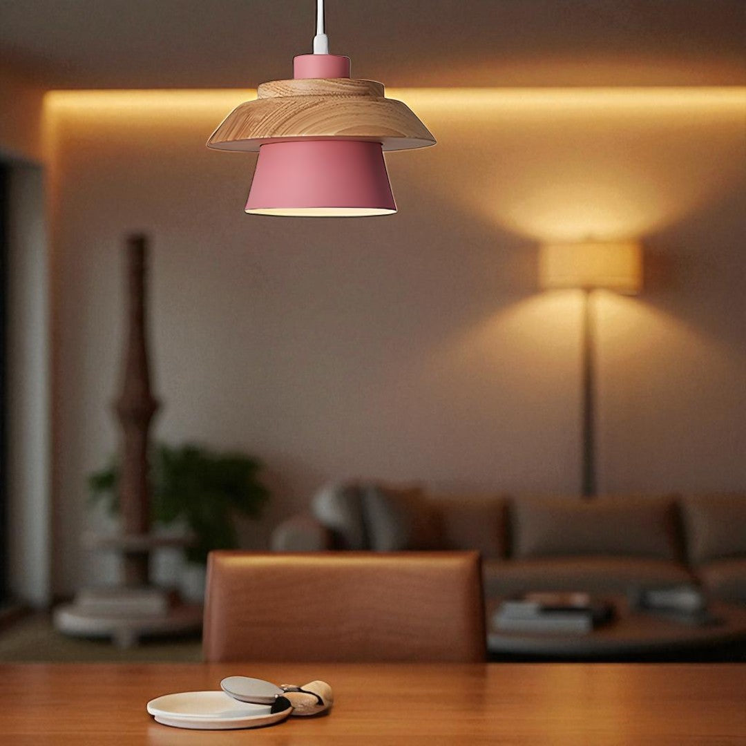 Skandynawska Minimalistyczna Lampa Wisząca | Drewniana