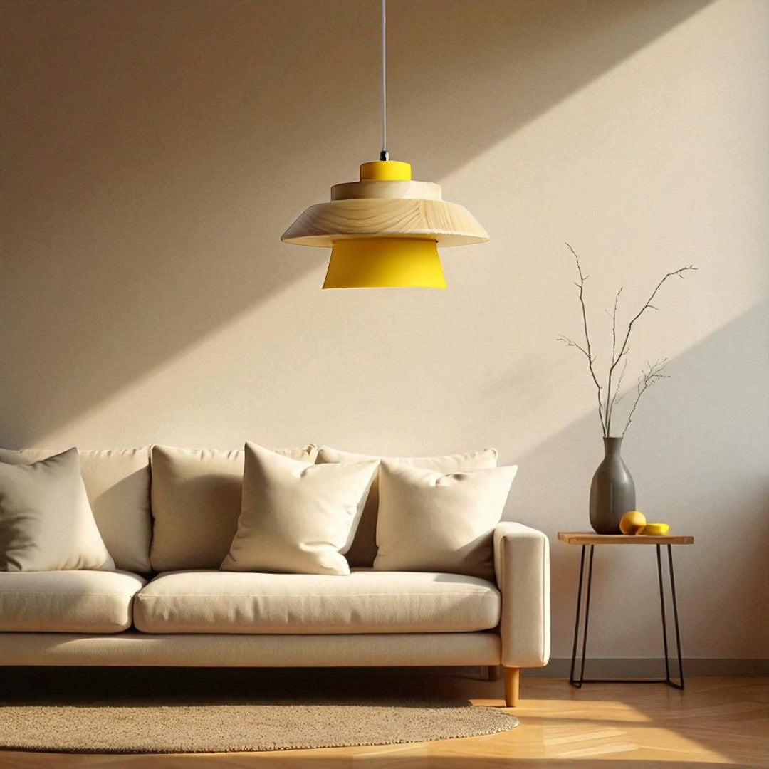 Skandynawska Minimalistyczna Lampa Wisząca | Drewniana