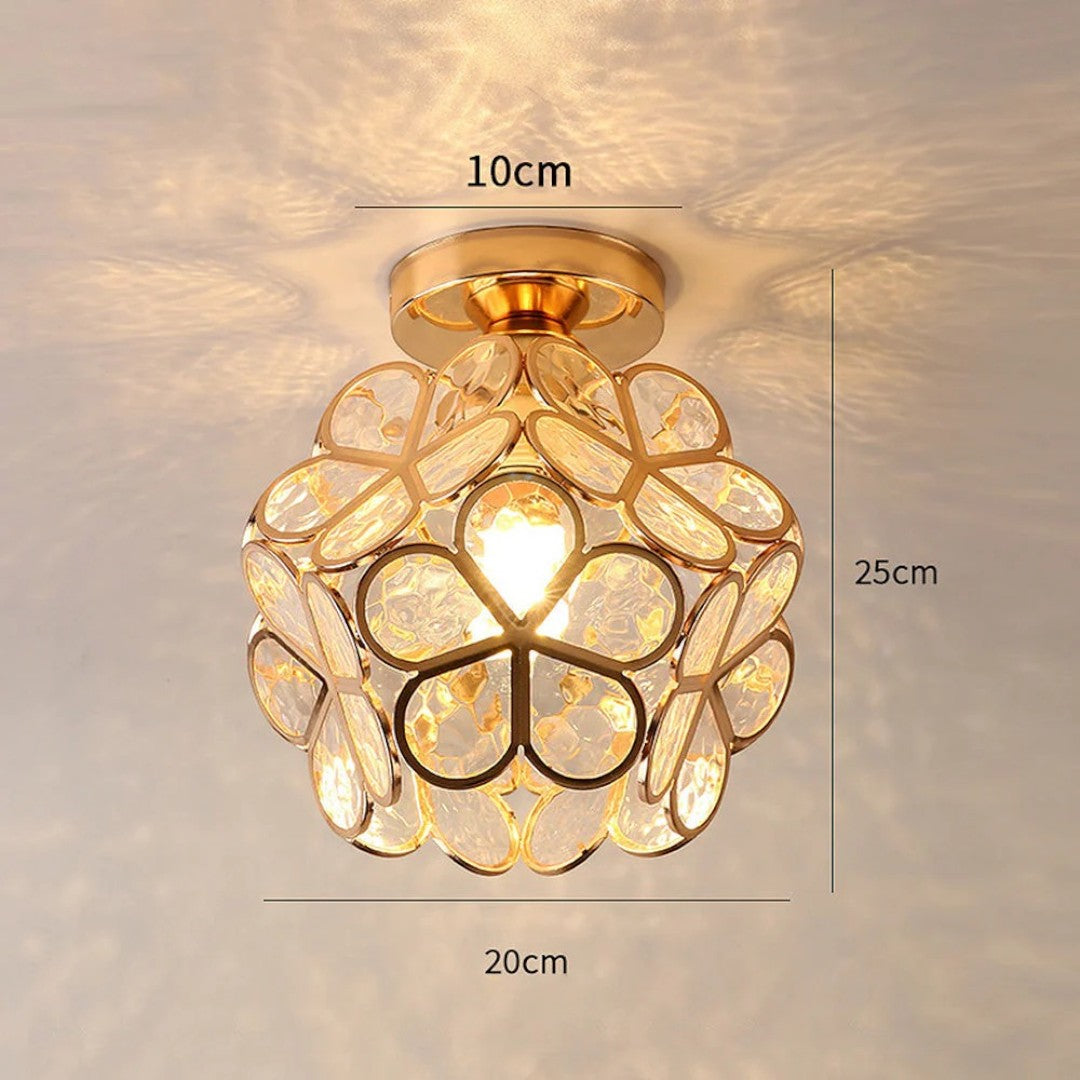 Dekoracyjna Kwiatowa Szklana Lampa Sufitowa | Korytarz