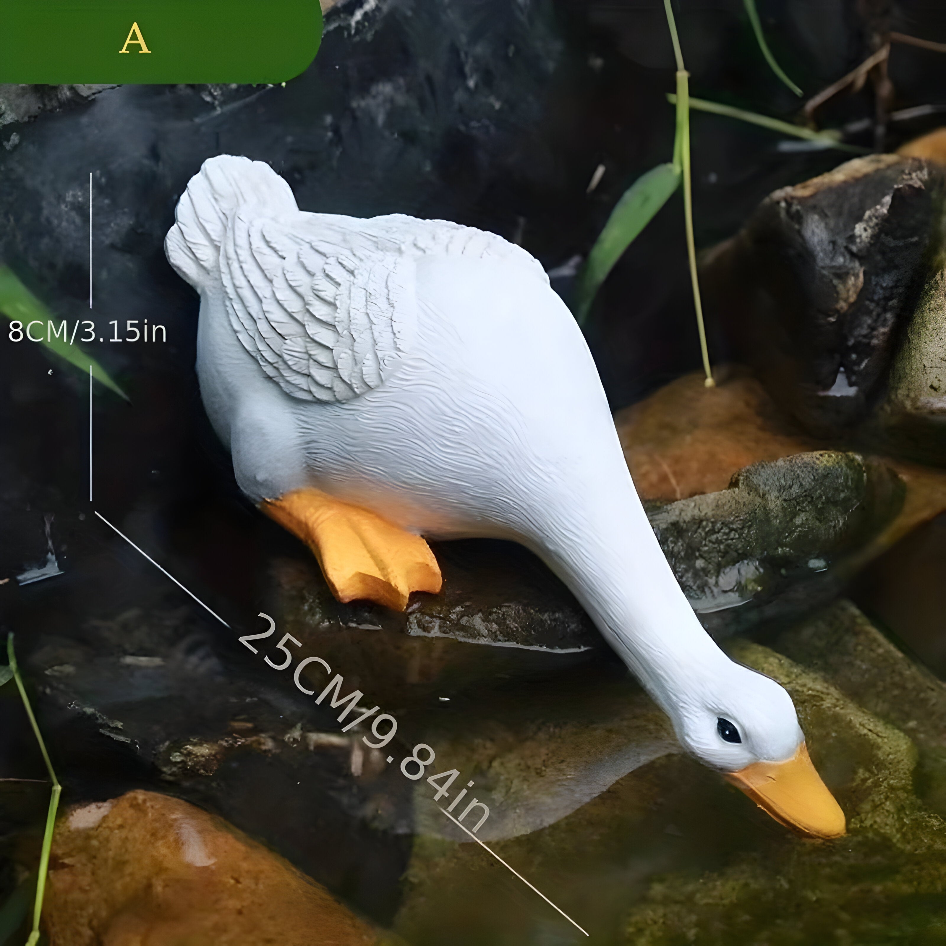 Figurka Ogrodowa Kaczki i Gęsi z Detalicznym Upierzeniem
