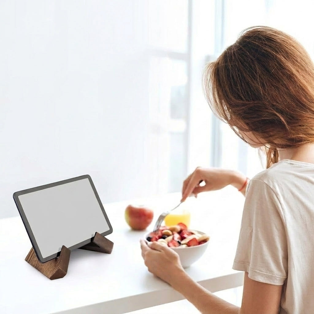 Drewniany Stojak na Książkę Kucharską i Tablet, Składany, do Kuchni