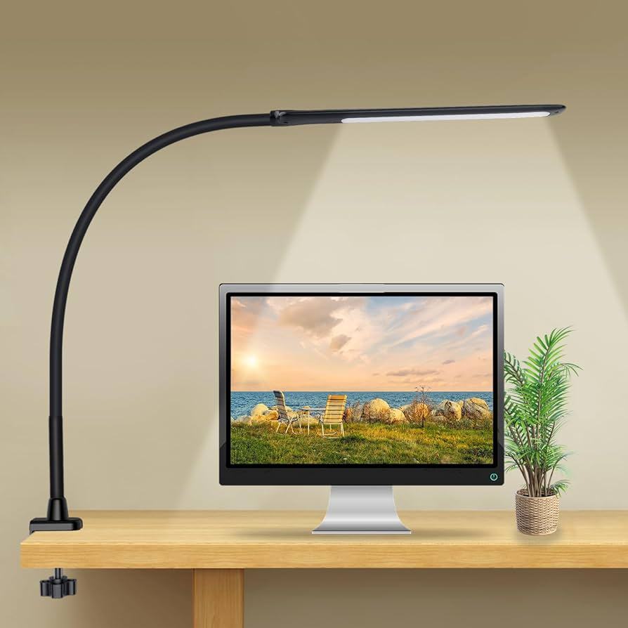Lampka Biurkowa LED z Klipsem, 3 Tryby i 10 Poziomów Jasności
