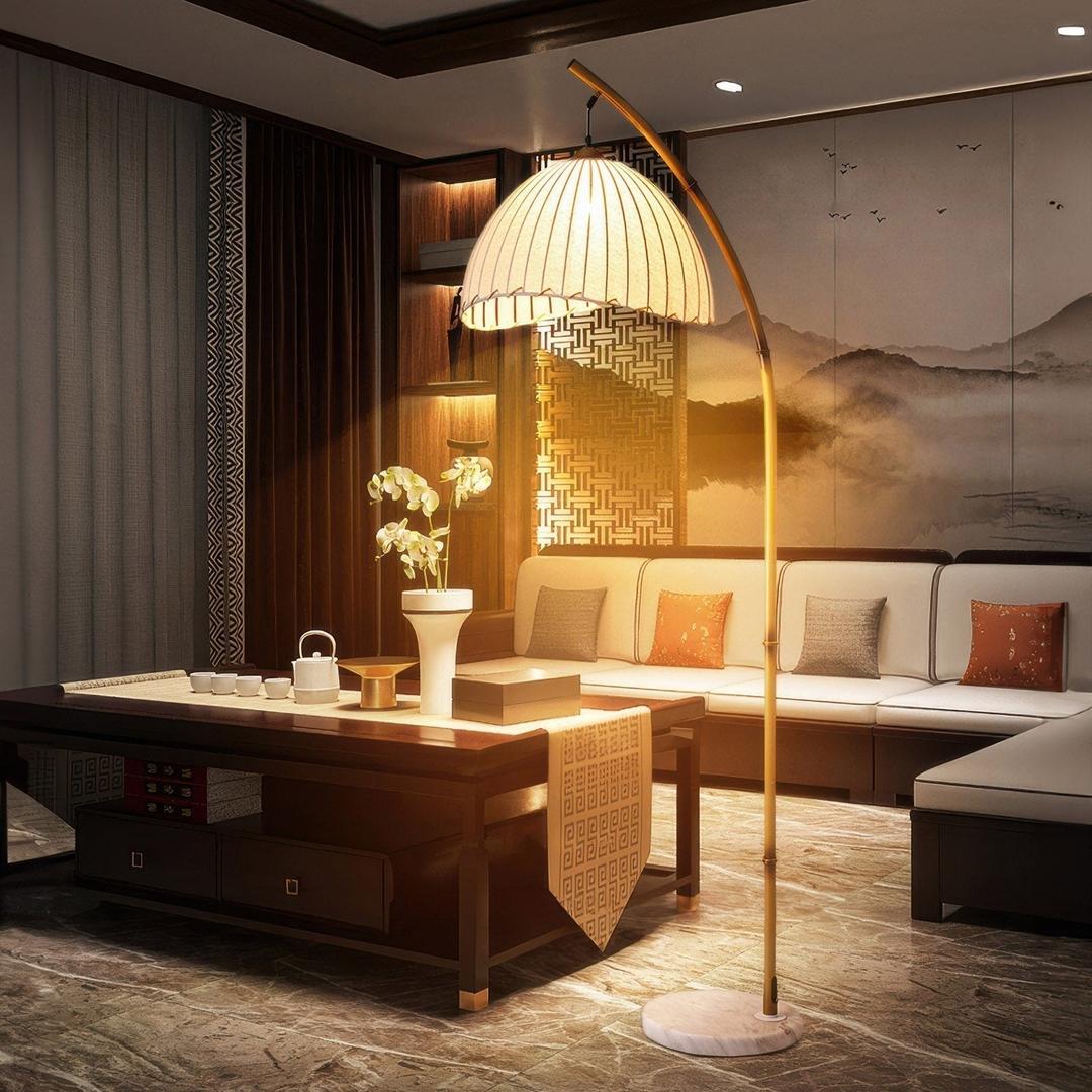Bambusowa Lampa Podłogowa Zen Do Naturalnych Wnętrz – widok produktu 5 | Nuvira Home