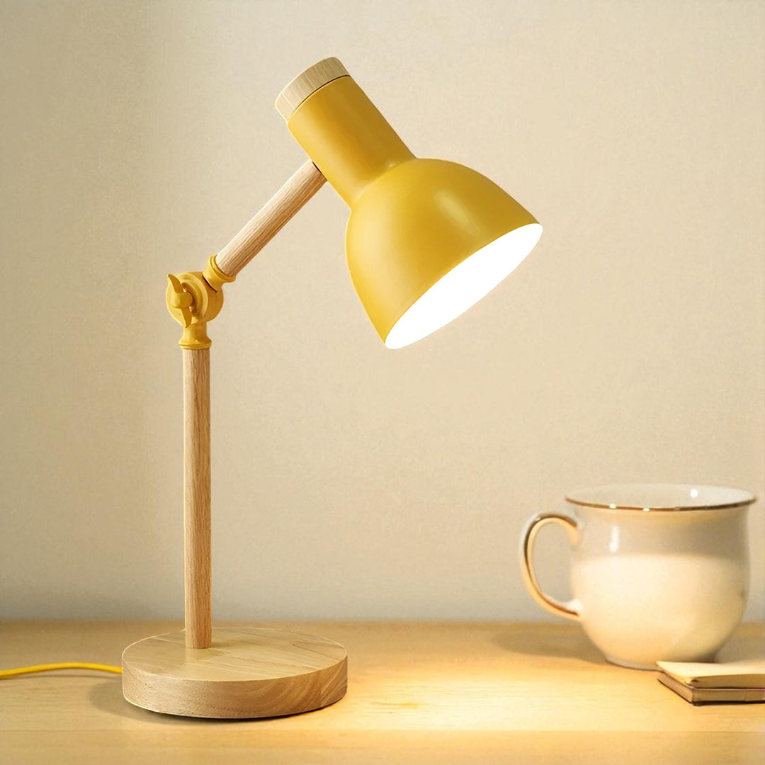 Barwiona Drewniana Lampa Stołowa – Nowoczesny Styl – widok produktu 5 | Nuvira Home