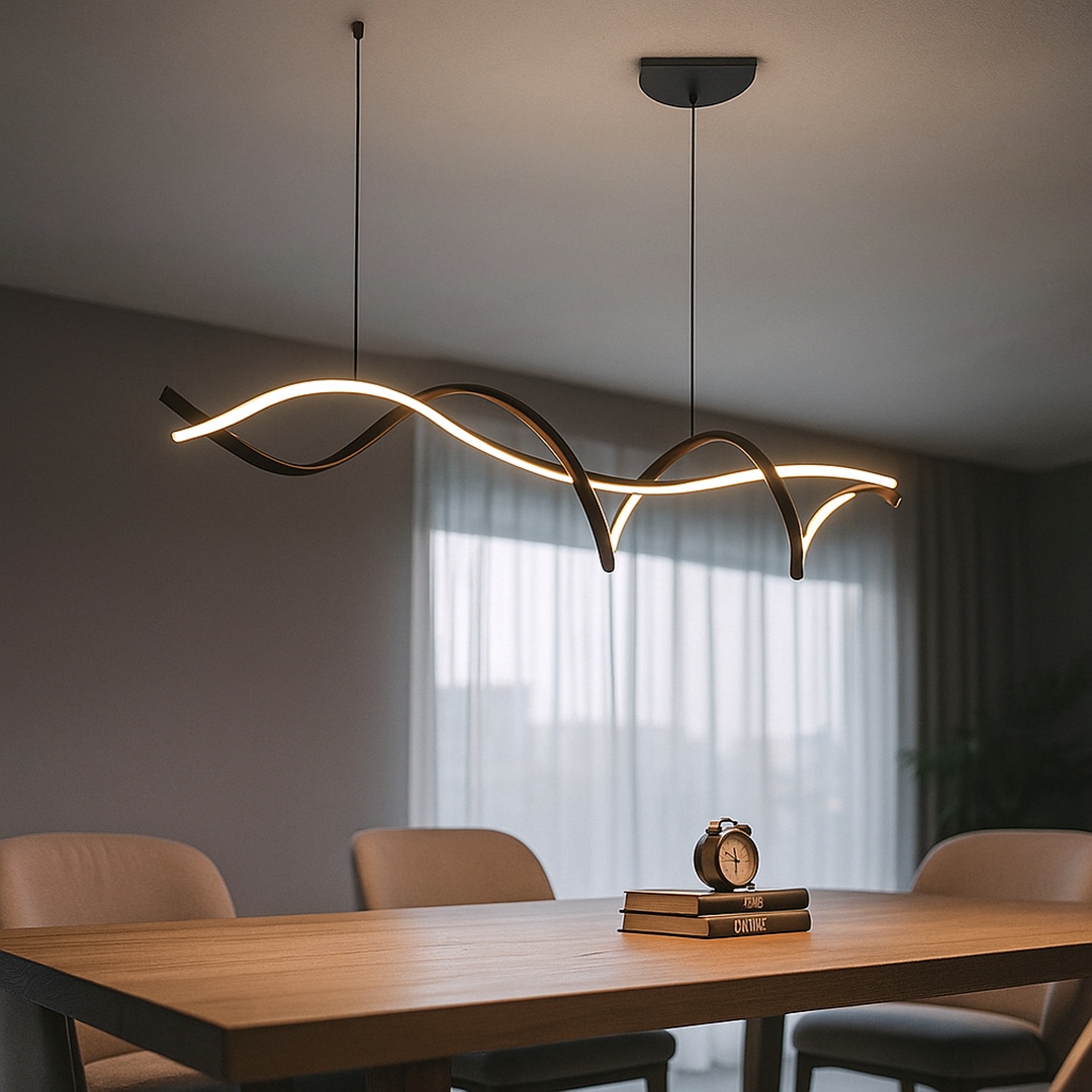 Czarny żyrandol LED do salonu – Nowoczesny design – widok produktu 4 | Nuvira Home