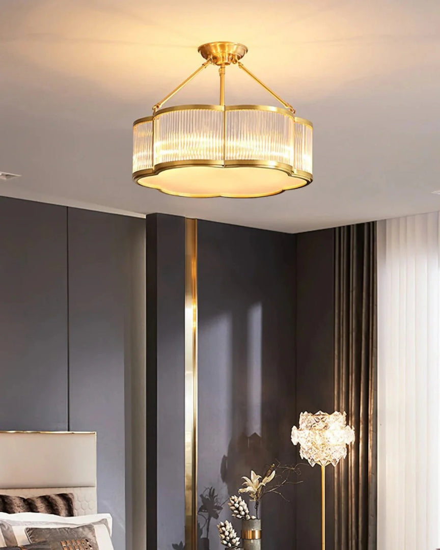 Dekoracyjna sufitowa lampa ze żłobionego szkła – widok produktu 5 | Nuvira Home