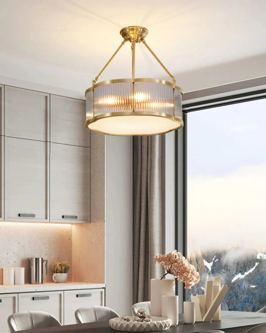 Dekoracyjna sufitowa lampa ze żłobionego szkła – widok produktu 7 | Nuvira Home