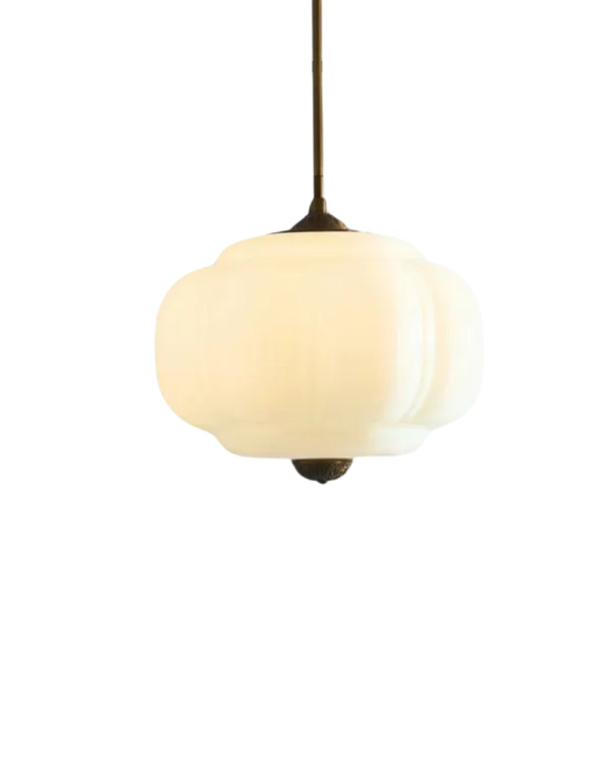 Dekoracyjna szklana lampa wisząca z detalami z mosiądzu – widok produktu 14 | Nuvira Home
