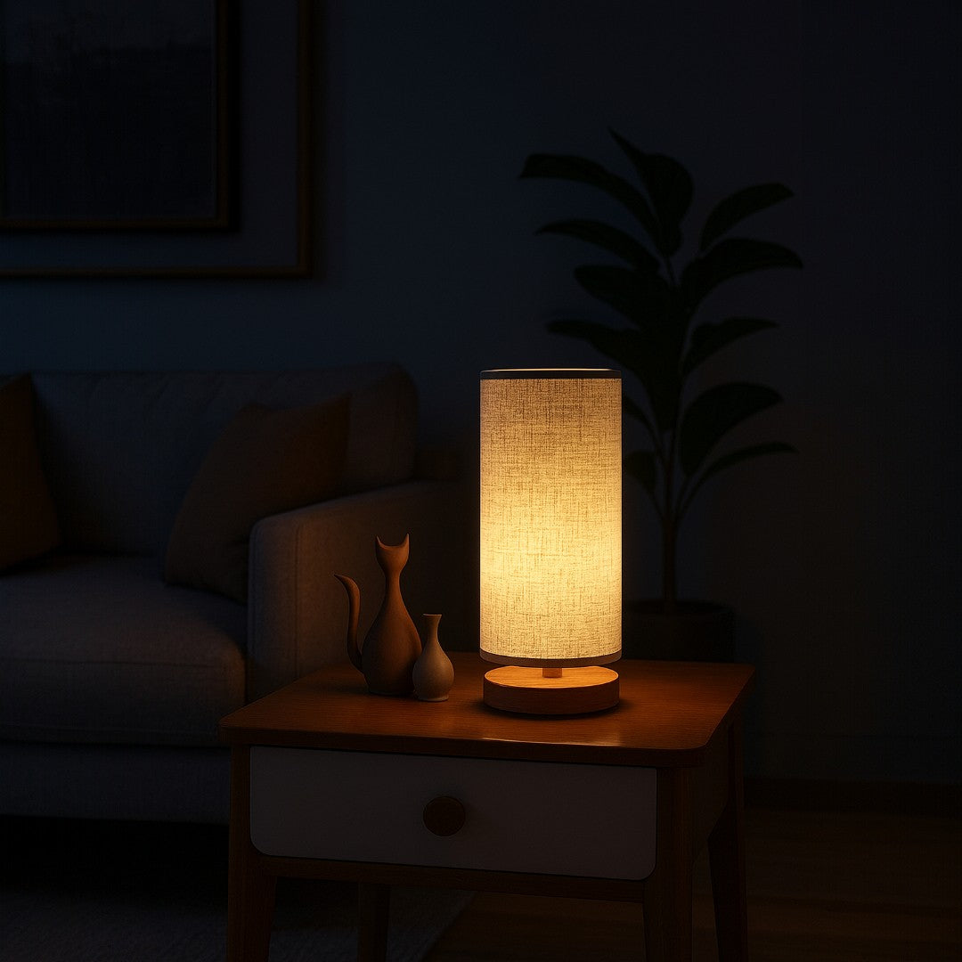 Drewniana Lampa Nocna – Kojący Akcent – widok produktu 2 | Nuvira Home