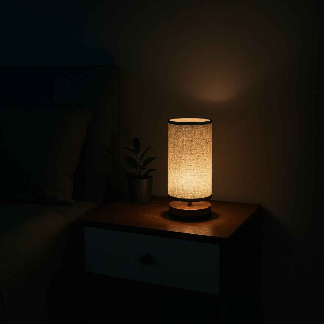 Drewniana Lampa Nocna – Kojący Akcent – widok produktu 3 | Nuvira Home