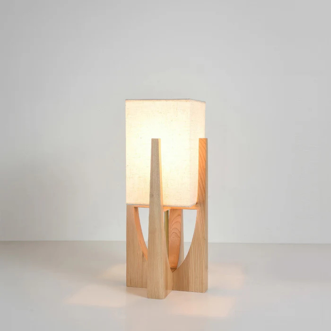 Drewniana Lampa Podłogowa – Japoński Minimalistyczny Styl – widok produktu 4 | Nuvira Home