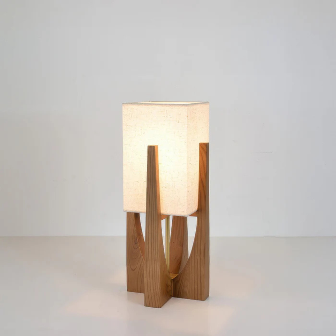 Drewniana Lampa Podłogowa – Japoński Minimalistyczny Styl – widok produktu 6 | Nuvira Home