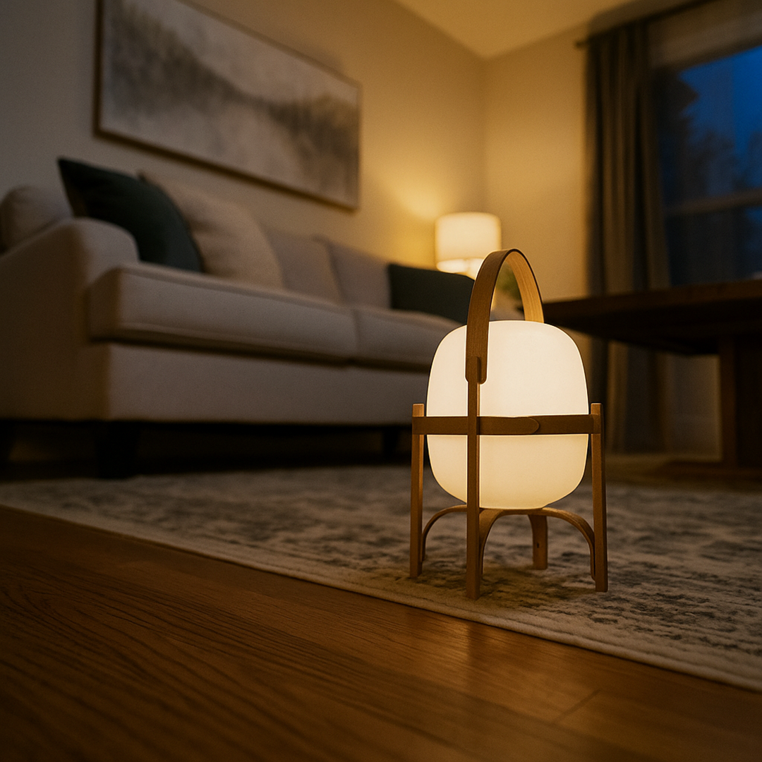 Drewniana Lampa Stołowa Z Regulowaną Jasnością – Przenośna – widok produktu 6 | Nuvira Home