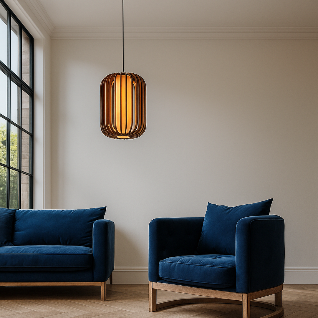 Drewniana Lampa Wisząca – Skandynawska Inspiracja – widok produktu 1 | Nuvira Home
