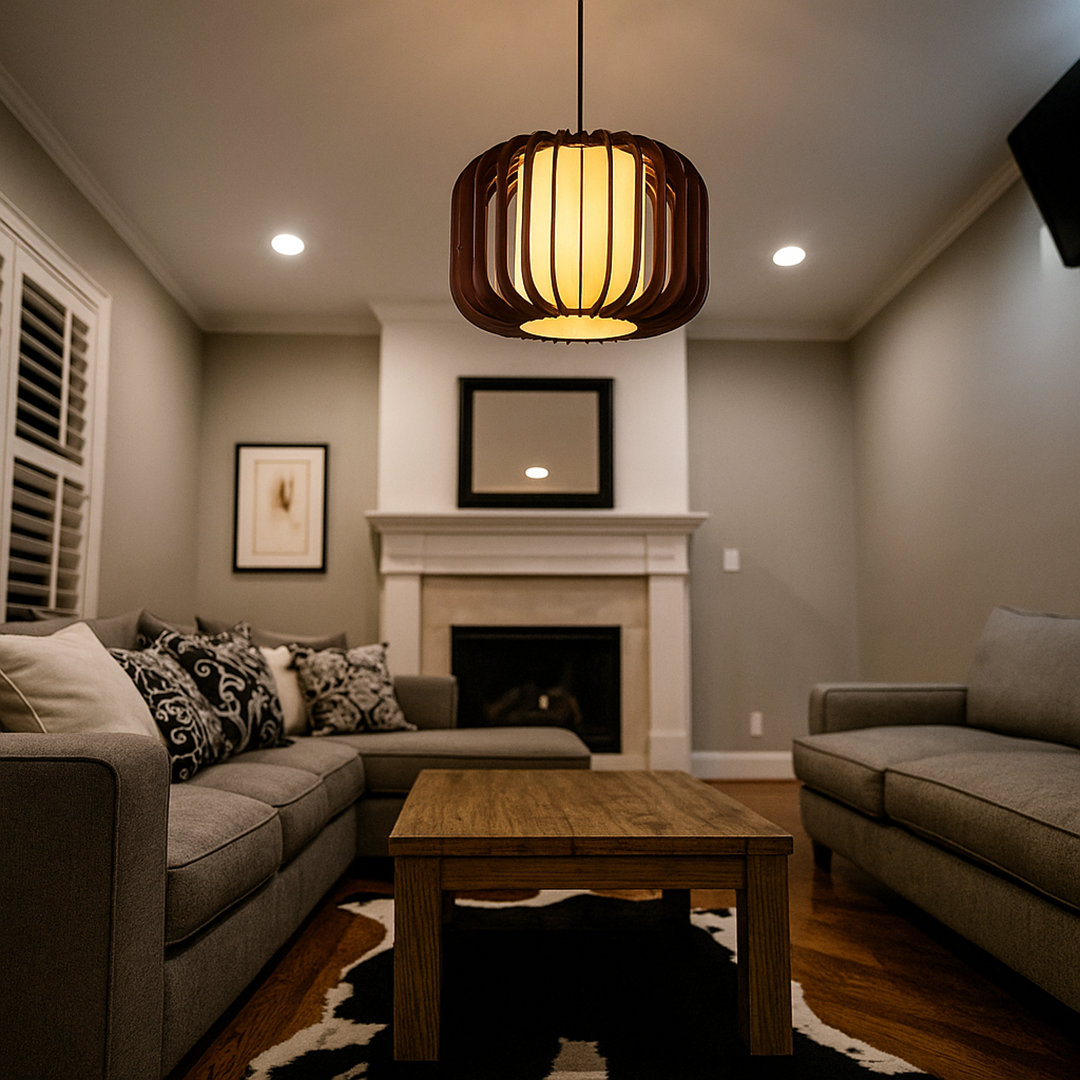 Drewniana Lampa Wisząca – Skandynawska Inspiracja – widok produktu 2 | Nuvira Home