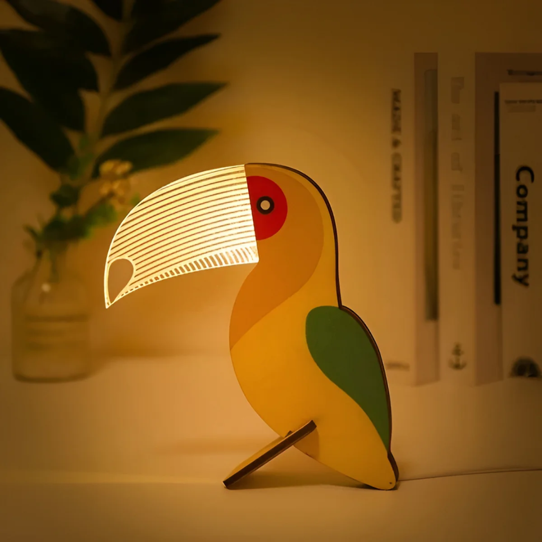 Drewniana Lampka Nocna LED w Kształcie Zwierząt – widok produktu 3 | Nuvira Home