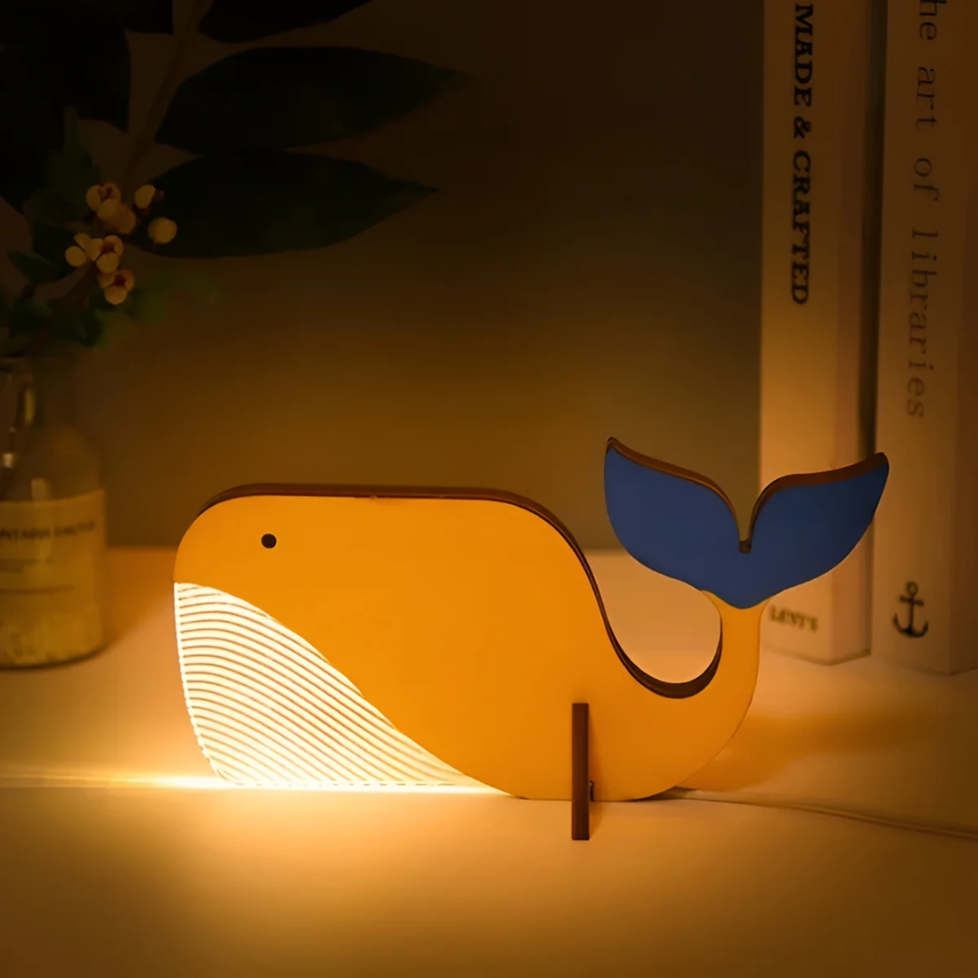 Drewniana Lampka Nocna LED w Kształcie Zwierząt – widok produktu 4 | Nuvira Home
