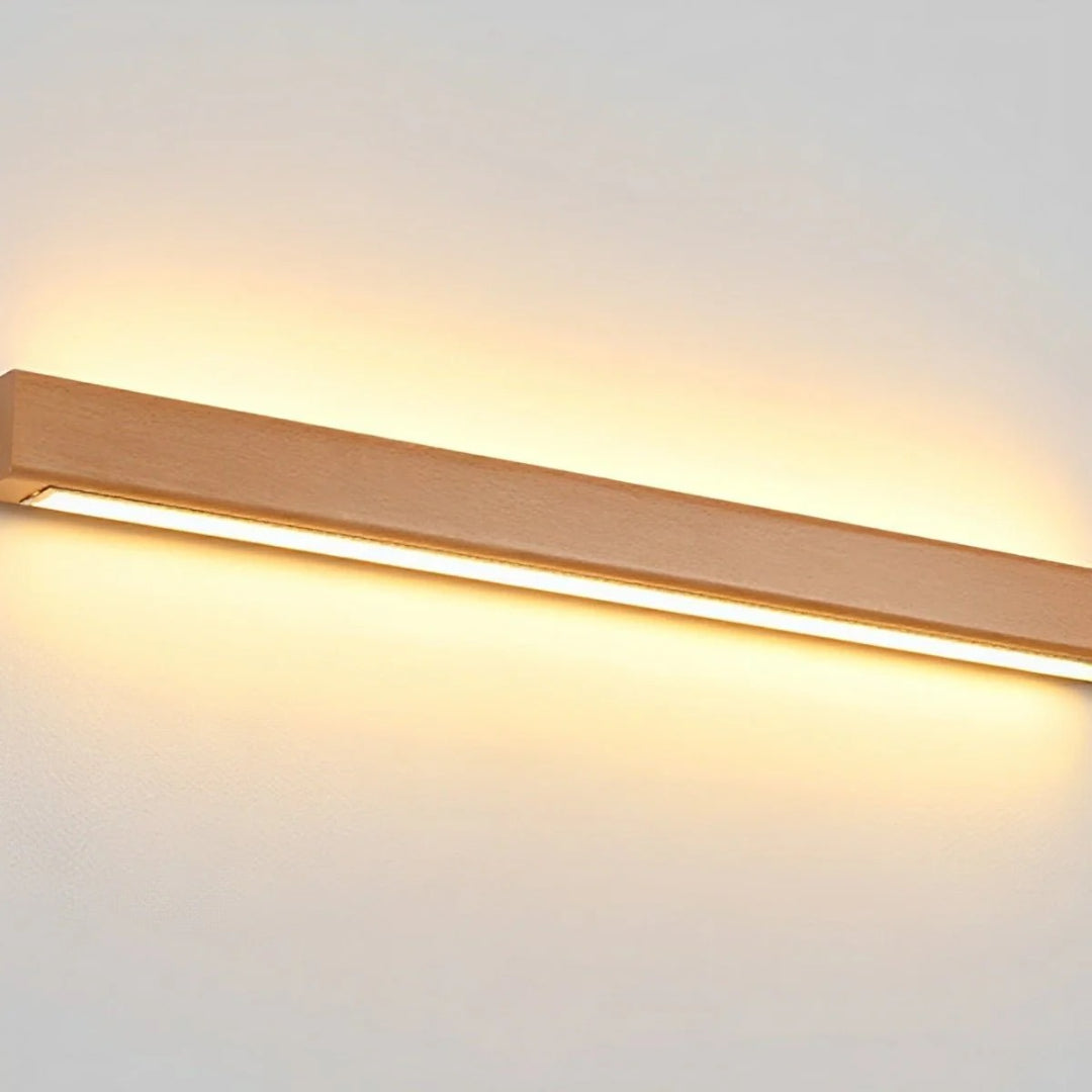 Drewniana liniowa lampa ścienna LED – widok produktu 9 | Nuvira Home