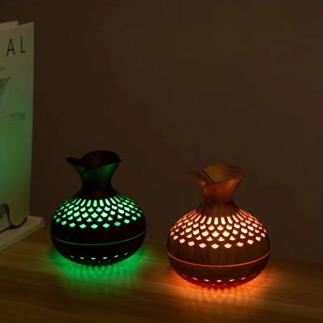 Drewniany ultradźwiękowy dyfuzor aromatu – widok produktu 3 | Nuvira Home